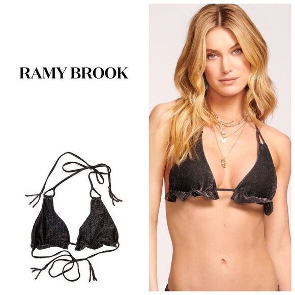 New. Ramy Brook black sparkle knit bikini top. Medium. Retails $118 - Picture 10 of 10